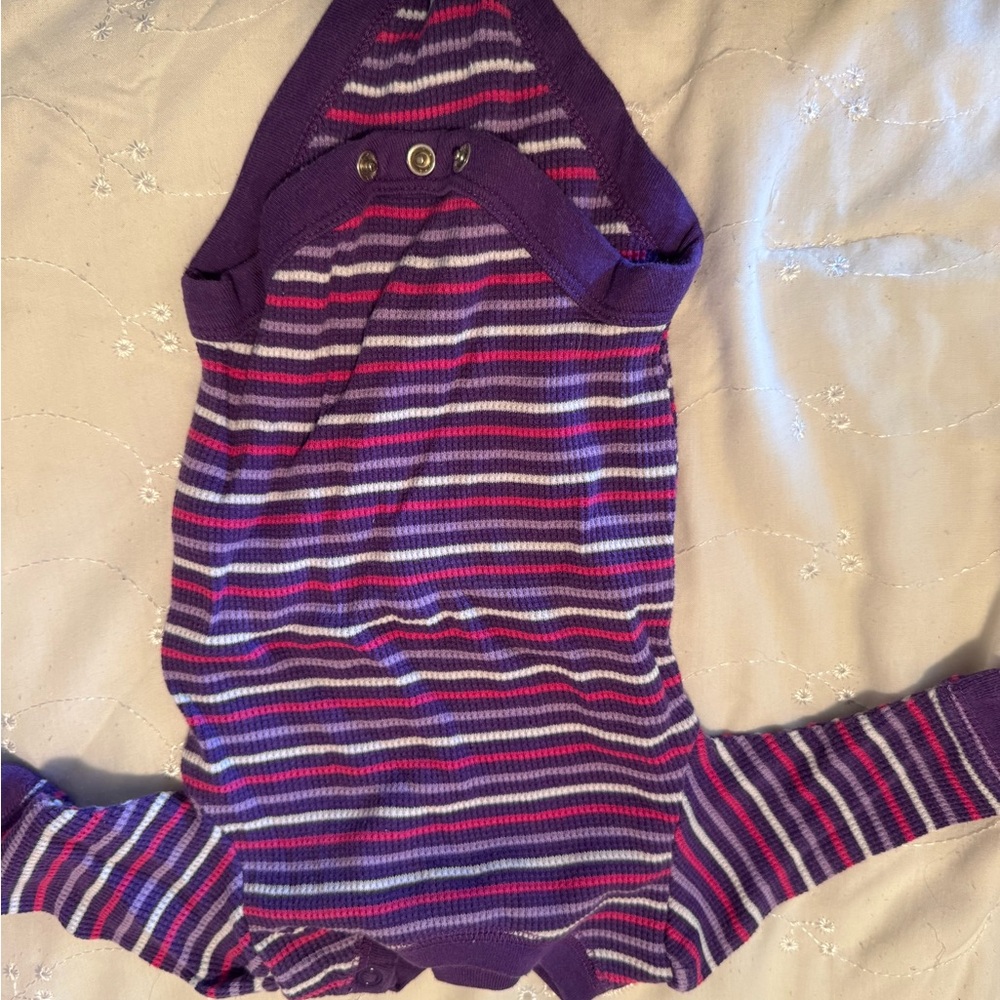 Vibrant Purple Striped Kids Bodysuit